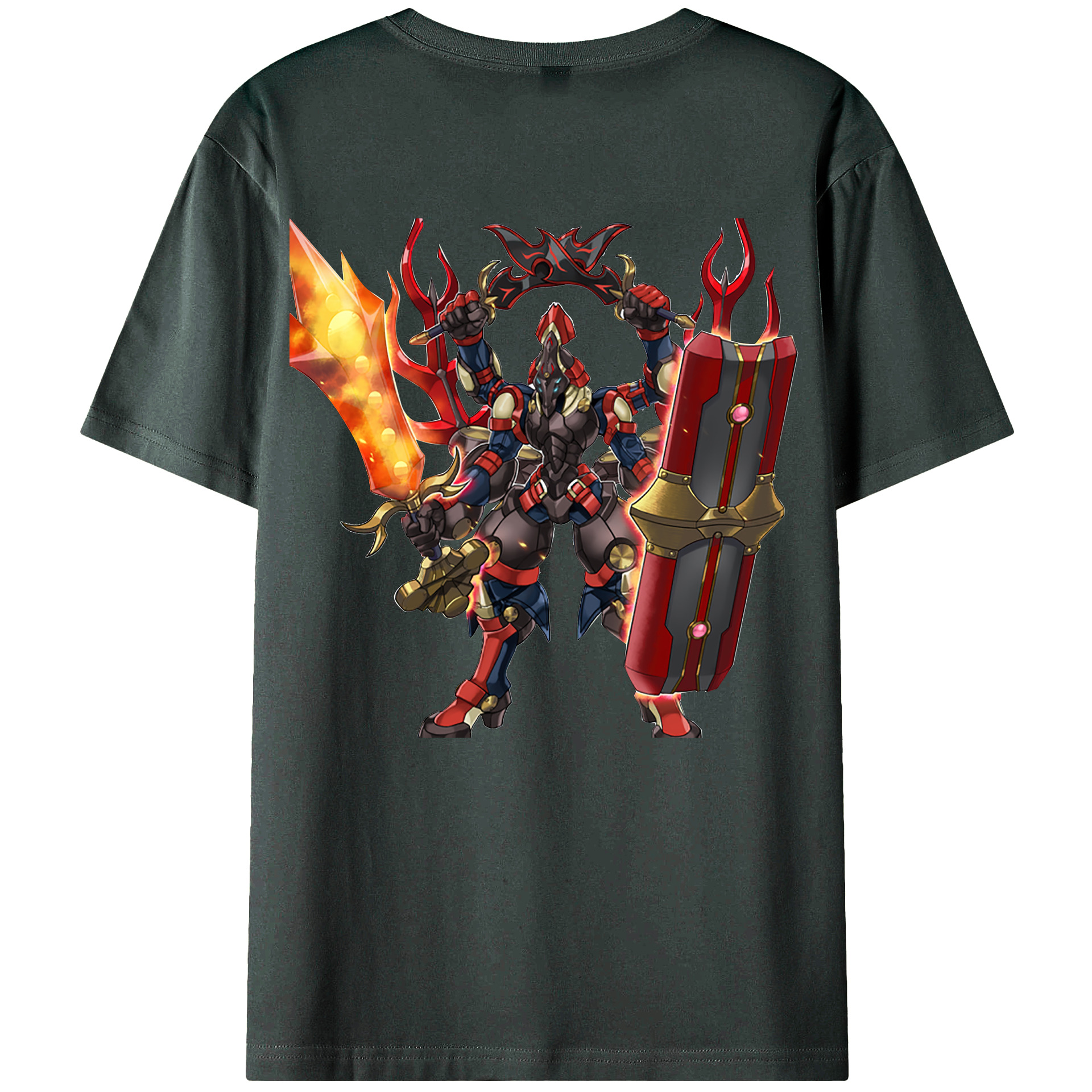 （画像用） 遊☆戯☆王 Yu-Gi-Oh! 綿100％ メンズ半袖Tシャツ（バックプリント） 通気性